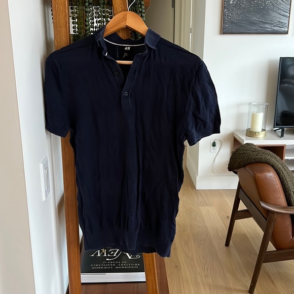 H&M Fitted Blue Polo Small - Picture 1 of 2
